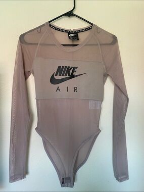 Nike Air Sheer Long Sleeve Bodysuit - Mauve size XS NWOT